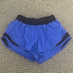 Lululemon hotty hot shorts blue and black